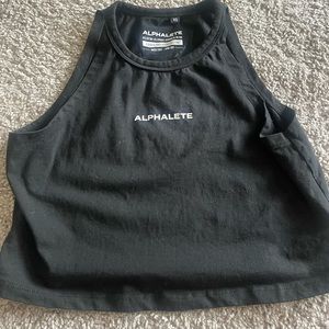 Black alphalete cropped tank top. - XS